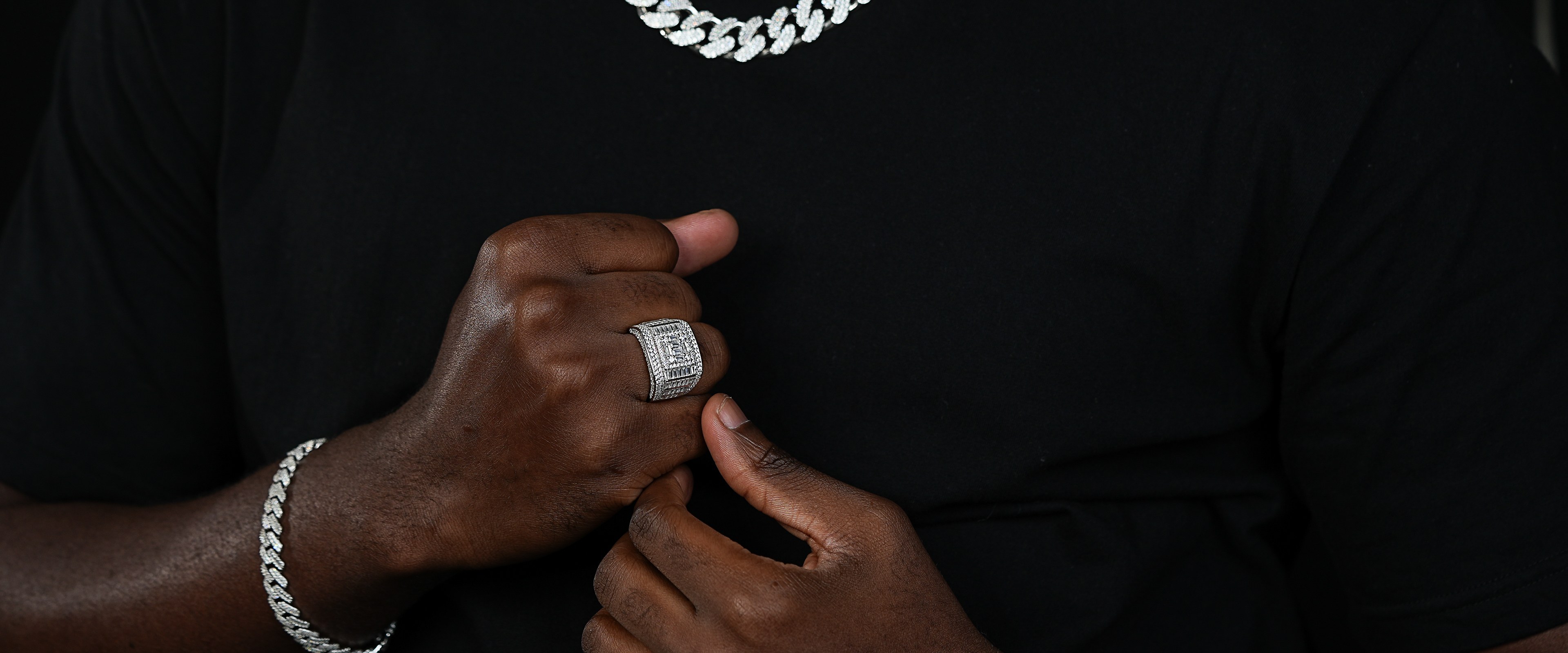 Shining Star Jewelry Luxury Layering Design Moissanite Baguette Round Cut Ring