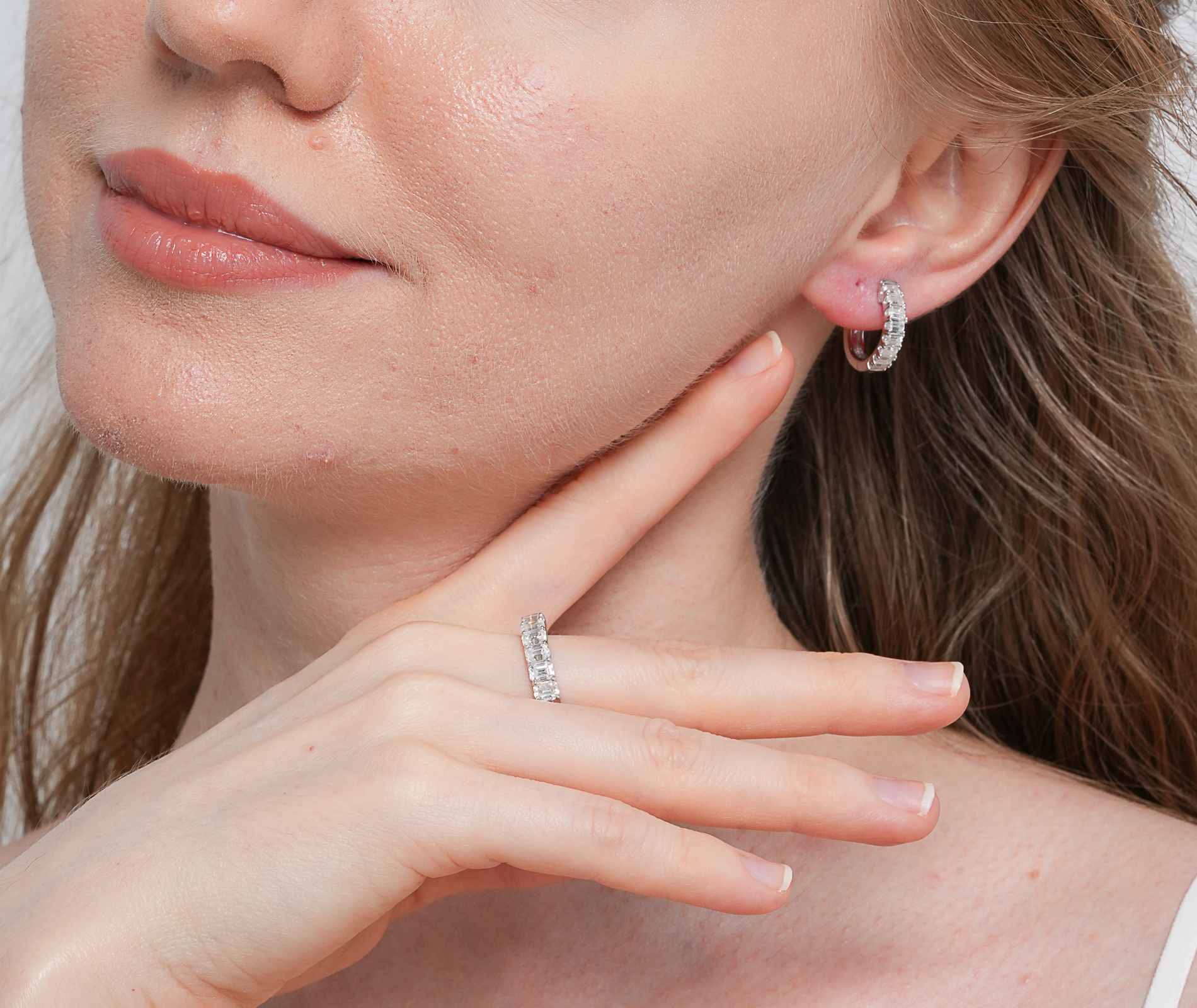 Shining Star Jewelry Simple Design 925 Sterling Silver Jewelry Set With 5A Zircon