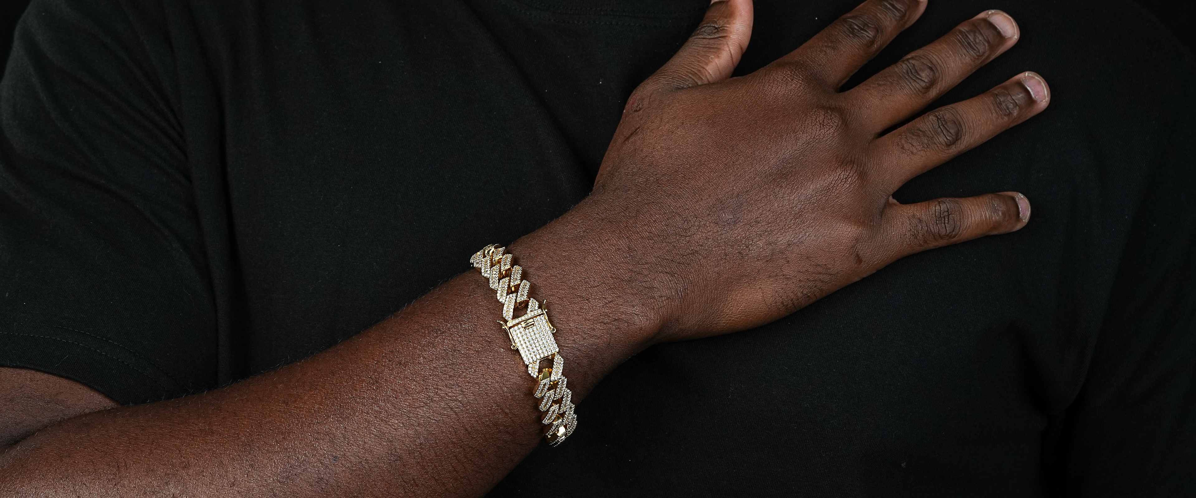 Shining Star Jewelry Trapezoid Gold Plated Micro Pave CZ Iced Out Cuban Bracelet