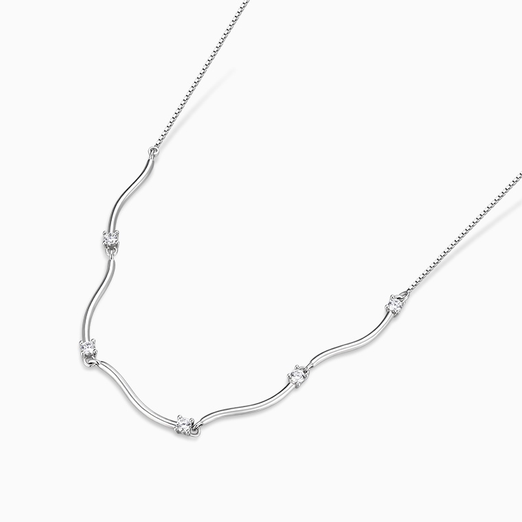 Shining Star Jewelry Women's Adjustable 925 Sterling Silver Zircon Fine Necklace