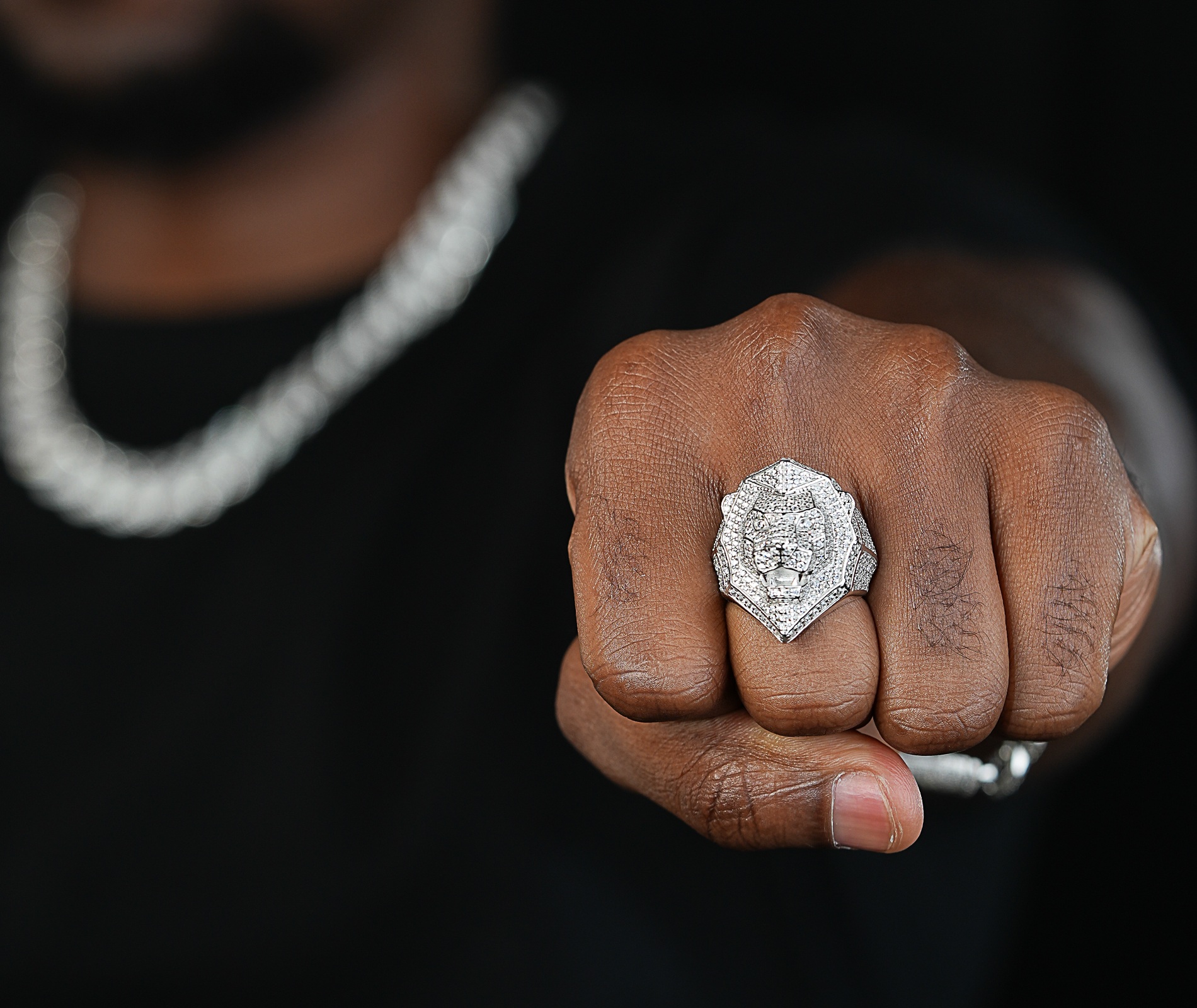 Shining Star Jewelry Hip Hop Men Rock Rapper Moissanite Iced Out Lion Head Ring