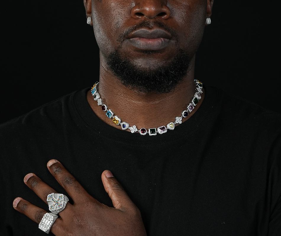 Shining Star Jewelry Gorgeous Colored Gemstones Various Shape Cuts Cross Necklace Shining Star Jewelry Gorgeous Colored Gemstones Various Shape Cuts Cross Necklace