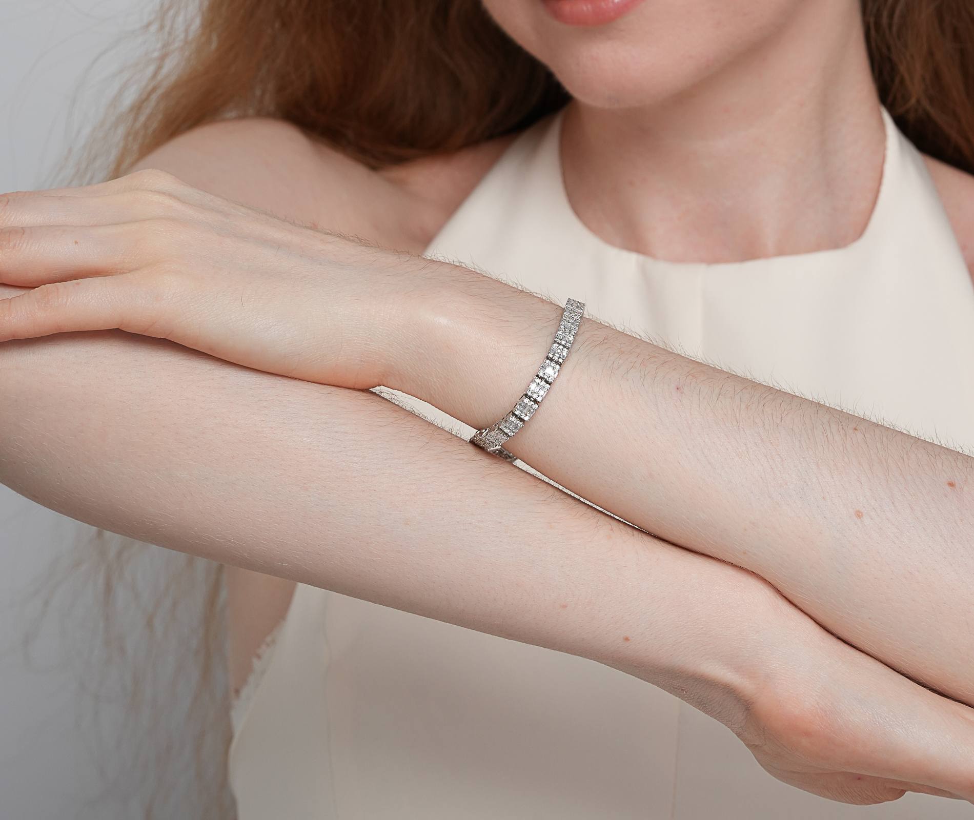 Shining Star Jewelry Hip Hop Fashion Baguette Iced Out Women's Tennis Bracelet