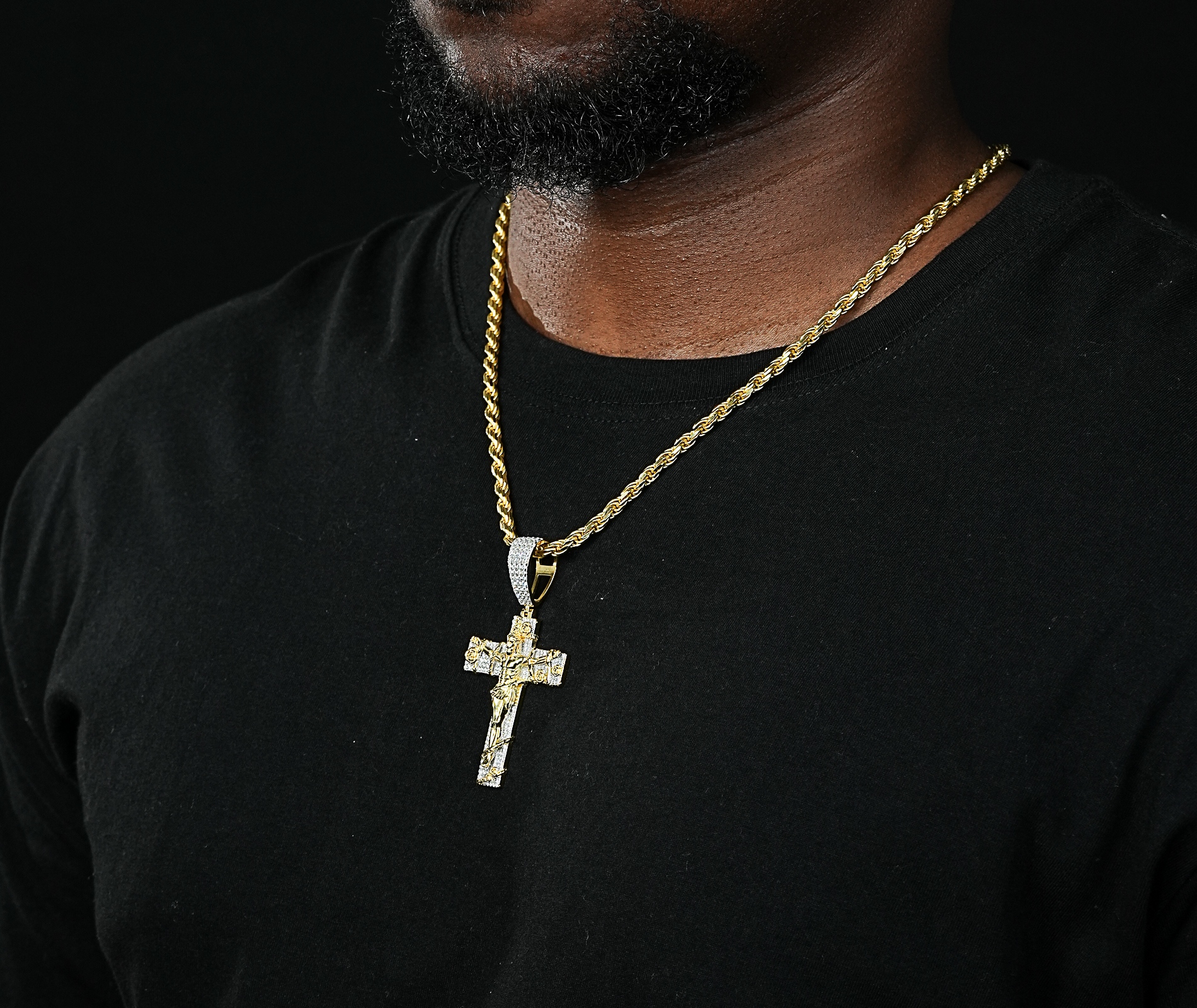 Shining Star Jewelry Christian Sterling Silver Crucifixion Jesus Cross Pendant