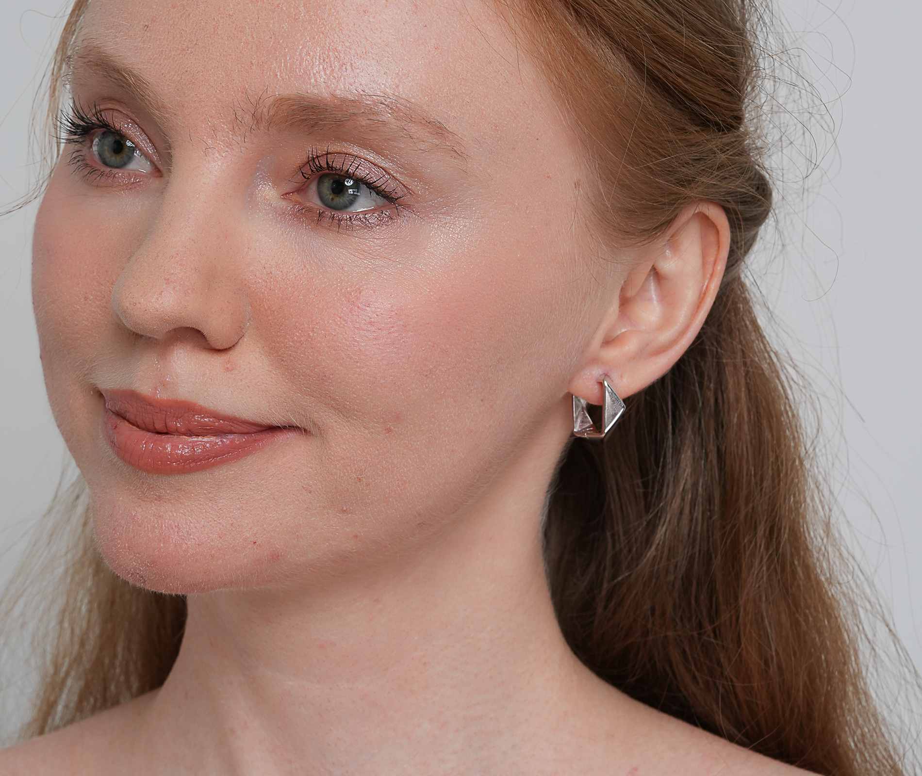 Shining Star Jewelry Fashion 925 Sterling Silver Smooth Rhombus Hoop Earrings