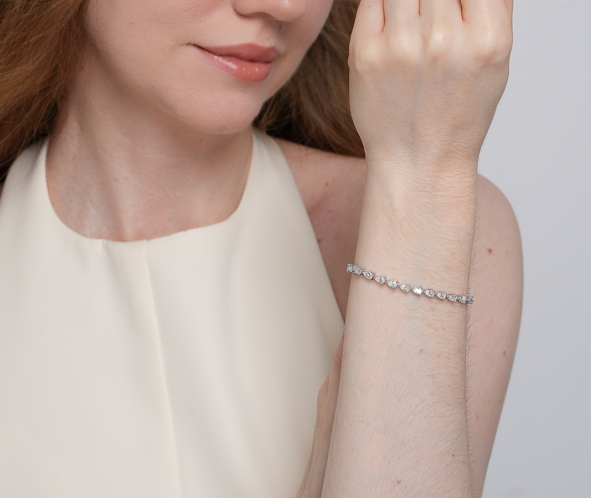 Shining Star Jewelry High Quality Water Drop Pear Cut Diamond Tennis Bracelet Shining Star Jewelry High Quality Water Drop Pear Cut Diamond Tennis Bracelet