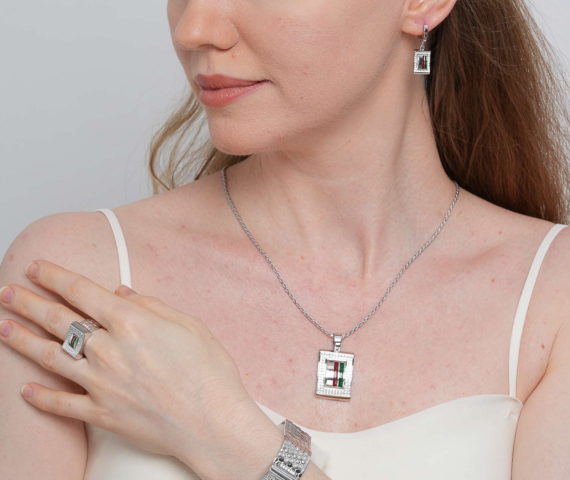 Shining Star Jewelry Fashion Fine S925 Sterling Silver Jewelry Set For Women Men