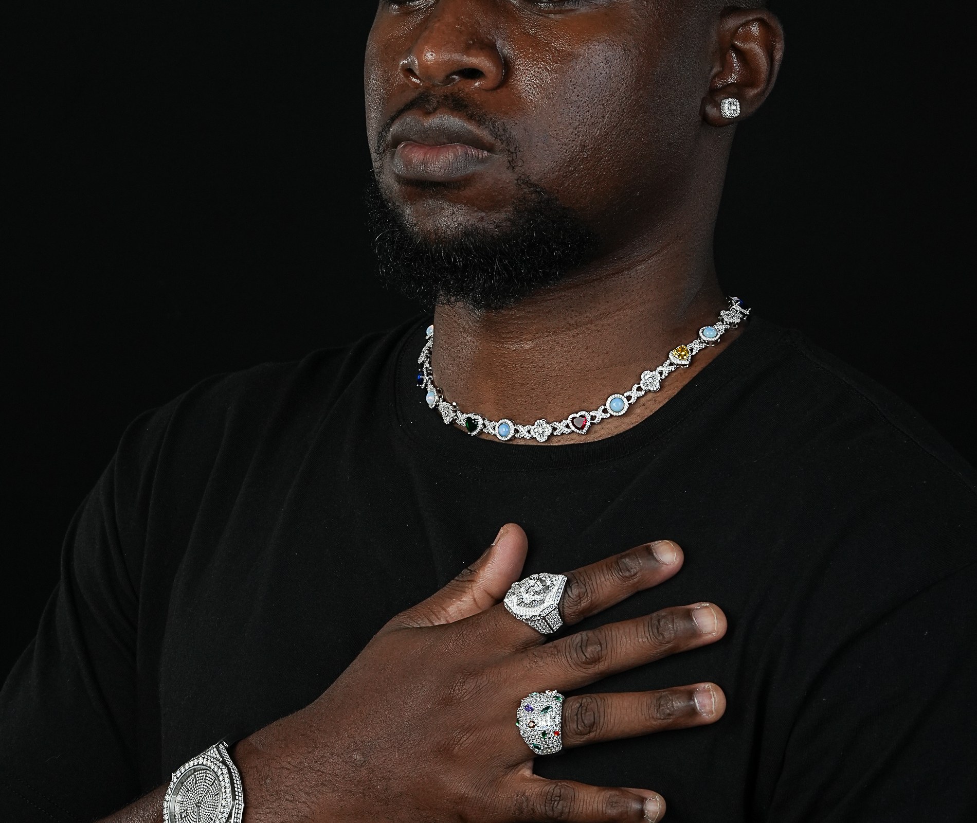 Shining Star Jewelry Luxurious Four Leaf Clover Opal Moissanite Infinity Necklace