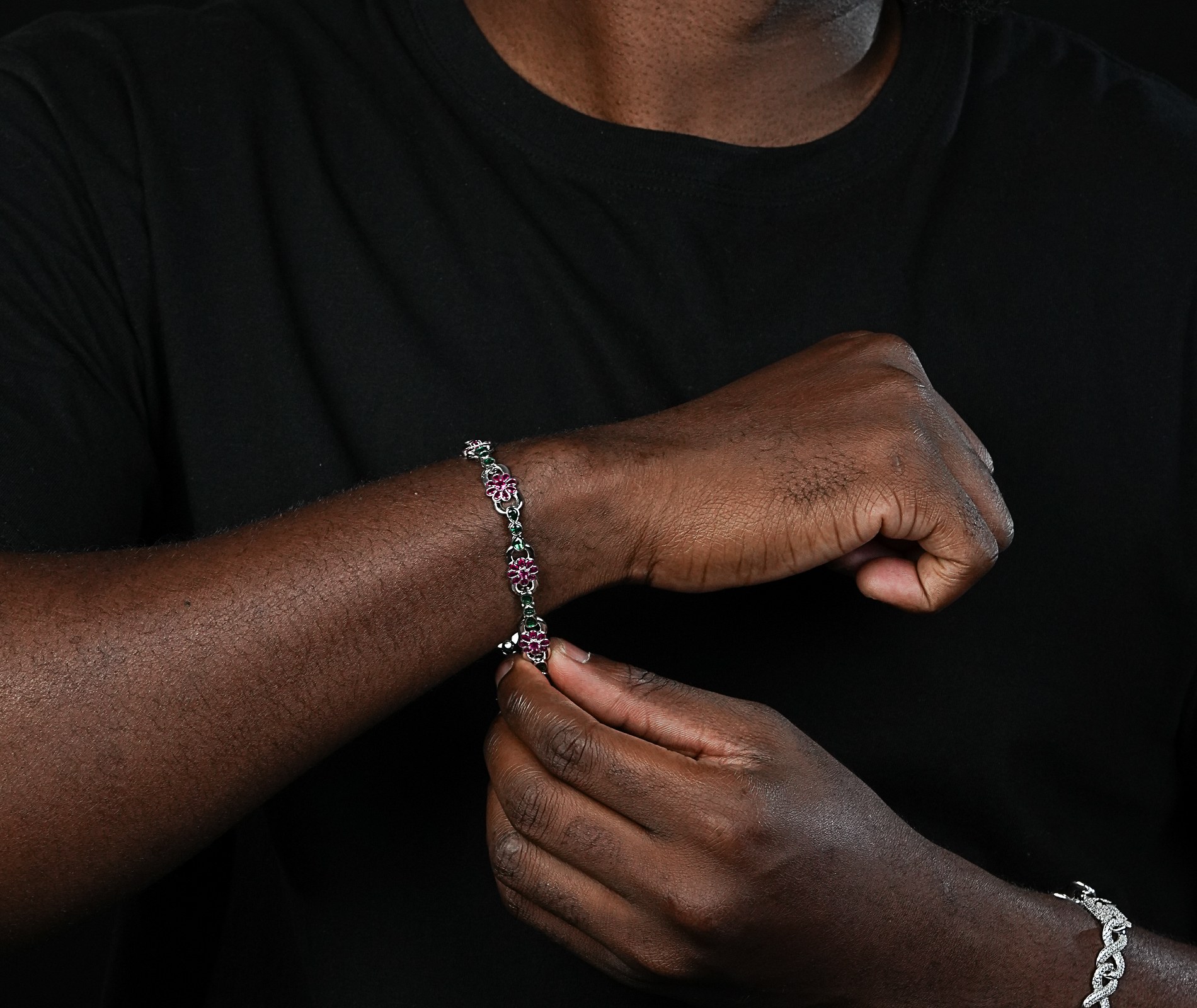 Shining Star Jewelry Hawaiian Holiday Colored Diamond Infinity Flower Bracelet