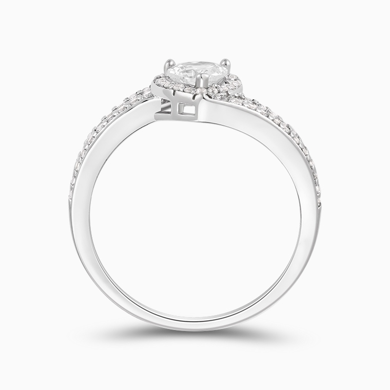 Shining Star Jewelry 0.5ct Moissanite Heart Cut Wedding Band Women's Halo Ring Shining Star Jewelry 0.5ct Moissanite Heart Cut Wedding Band Women's Halo Ring