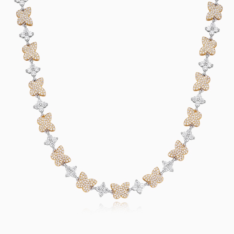 Custom Iced Out Zircon Women&rsquo;s Butterfly Necklace