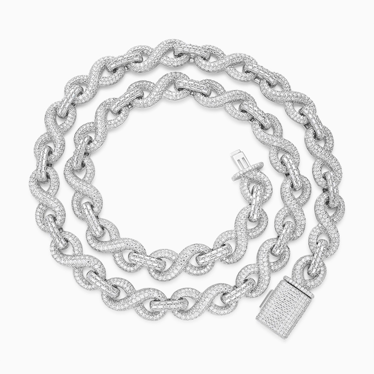 Shining Star Jewelry Hip Hop Street Style Moissanite 12mm Chunky Infinity Chain