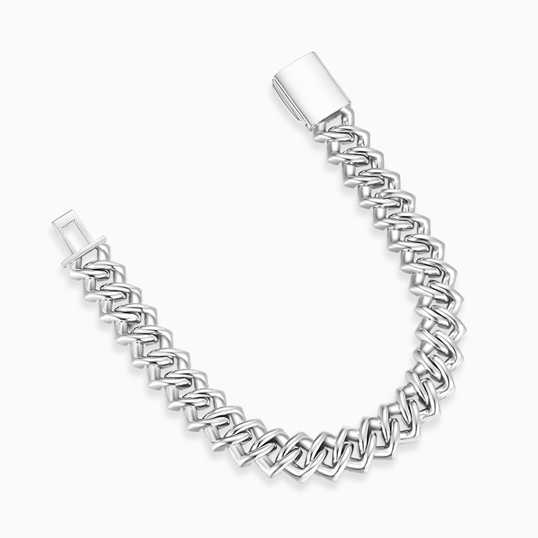 Shining Star Jewelry Pass Diamond Tester VVS Moissanite White Gold Cuban Bracelet