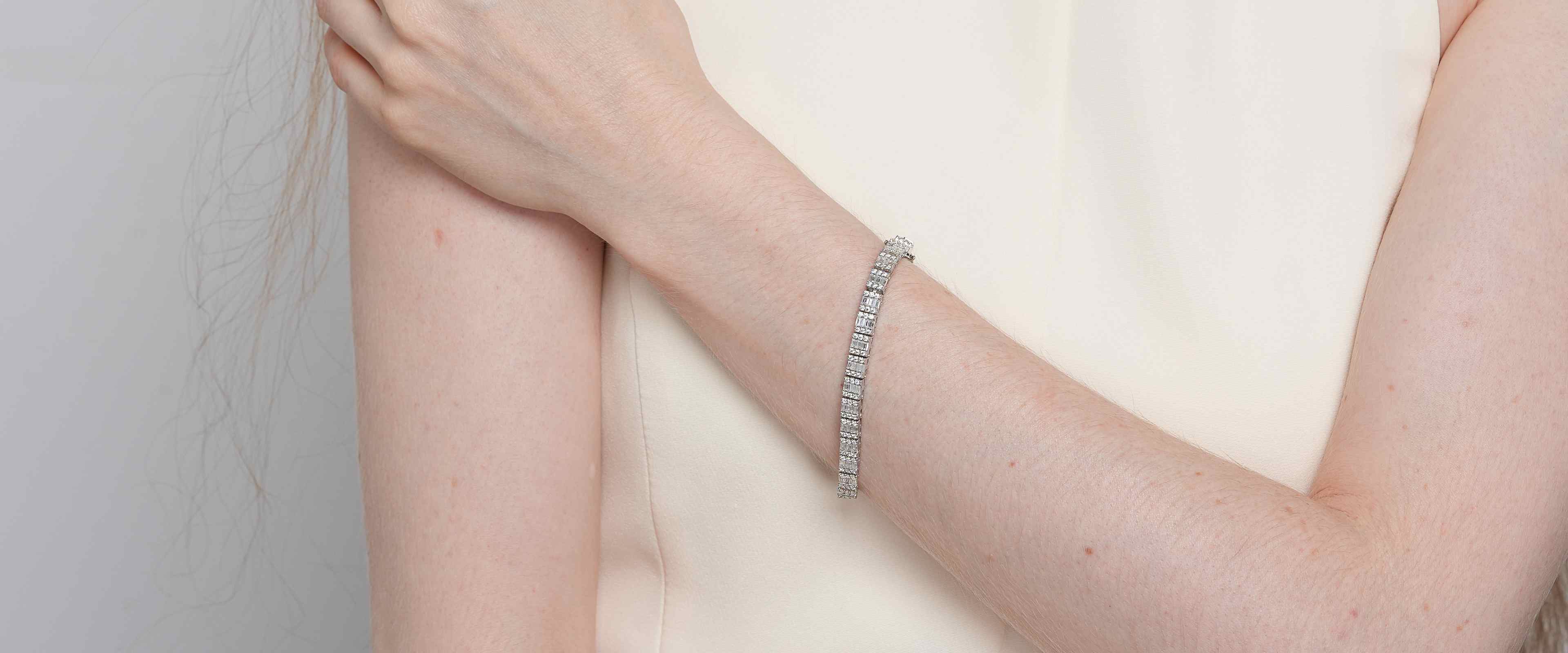 Shining Star Jewelry Hip Hop Fashion Baguette Iced Out Women's Tennis Bracelet