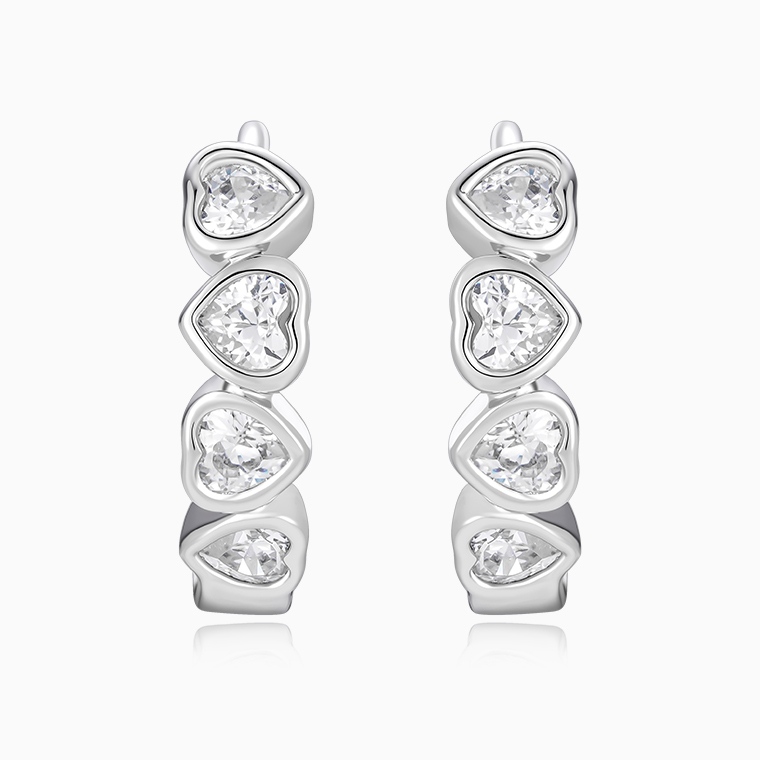 Shining Star Jewelry Fashionable Moissanite Princess Cut Huggies Earrings Women