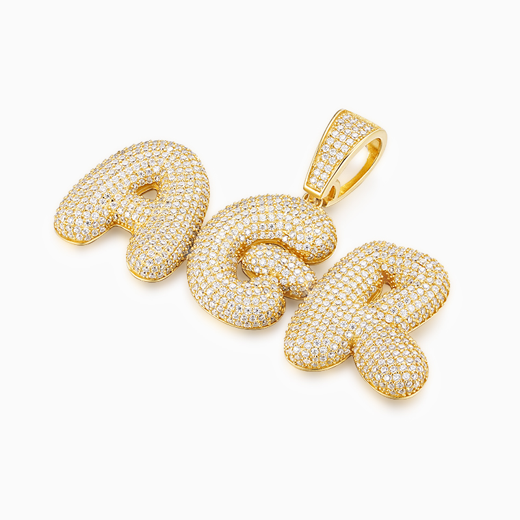 Shining Star Jewelry Custom Micro Pave 5A CZ 925 Silver Iced Out Initials Pendant Shining Star Jewelry Custom Micro Pave 5A CZ 925 Silver Iced Out Initials Pendant