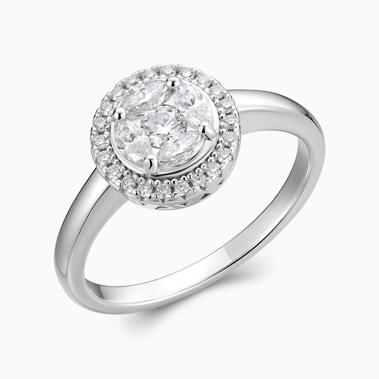 Shining Star Jewelry Moissanite Halo Necklace Earrings Ring Women Jewelry Set