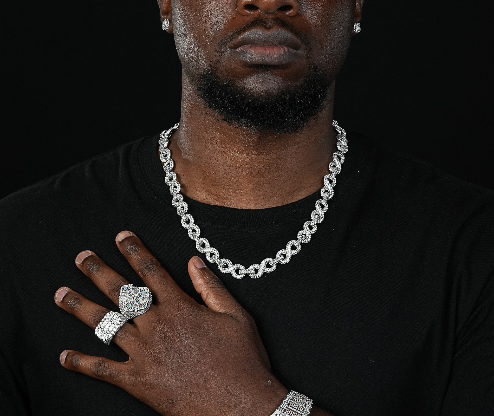 Shining Star Jewelry Hip Hop Street Style Moissanite 12mm Chunky Infinity Chain