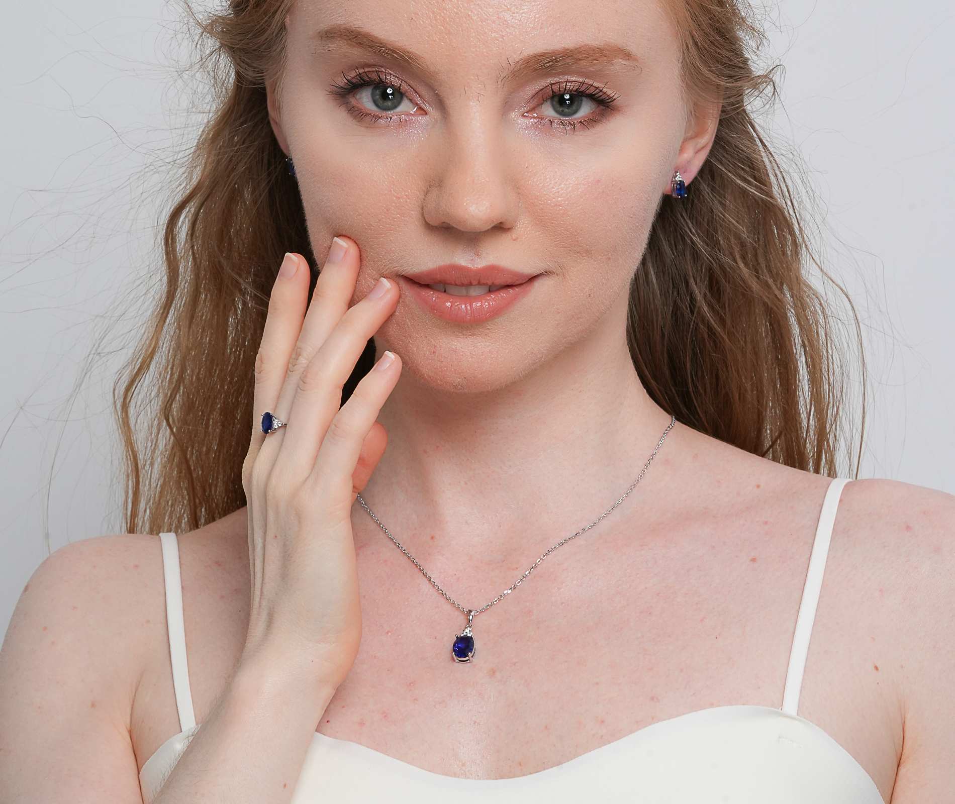 Shining Star Jewelry Women Oval Cz Wedding Earrings Ring Necklace Jewelry Set Shining Star Jewelry Women Oval Cz Wedding Earrings Ring Necklace Jewelry Set