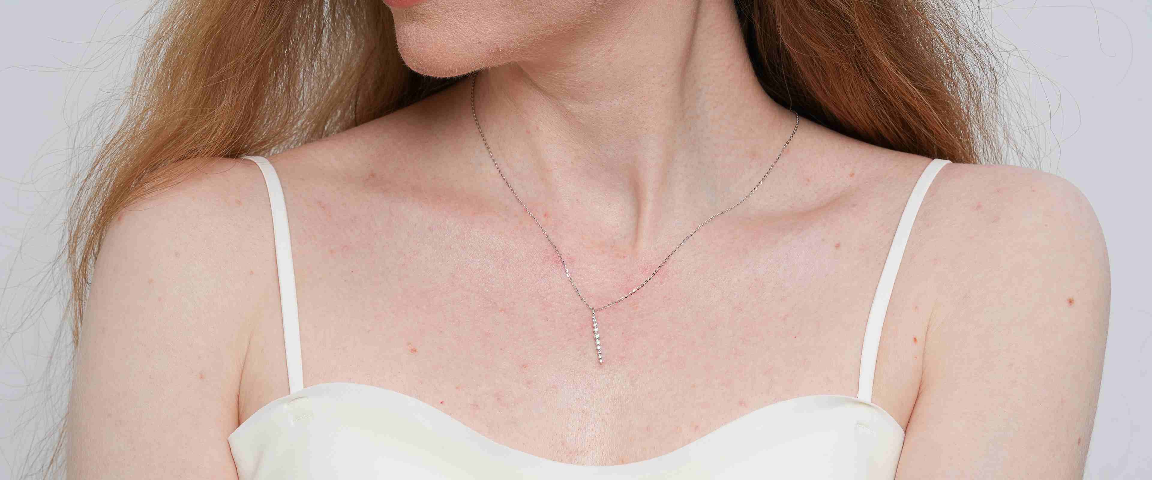 Shining Star Jewelry Elegant Shape Dangling Moissanite Pendant Fine Necklace