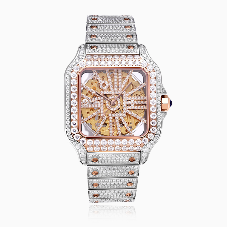 Custom Men&rsquo;s Moissanite Mechanical Watches