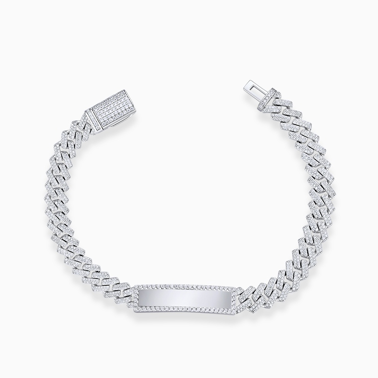 Shining Star Jewelry Rock Punk Style Custom Logo Sterling Silver Cuban Bracelet