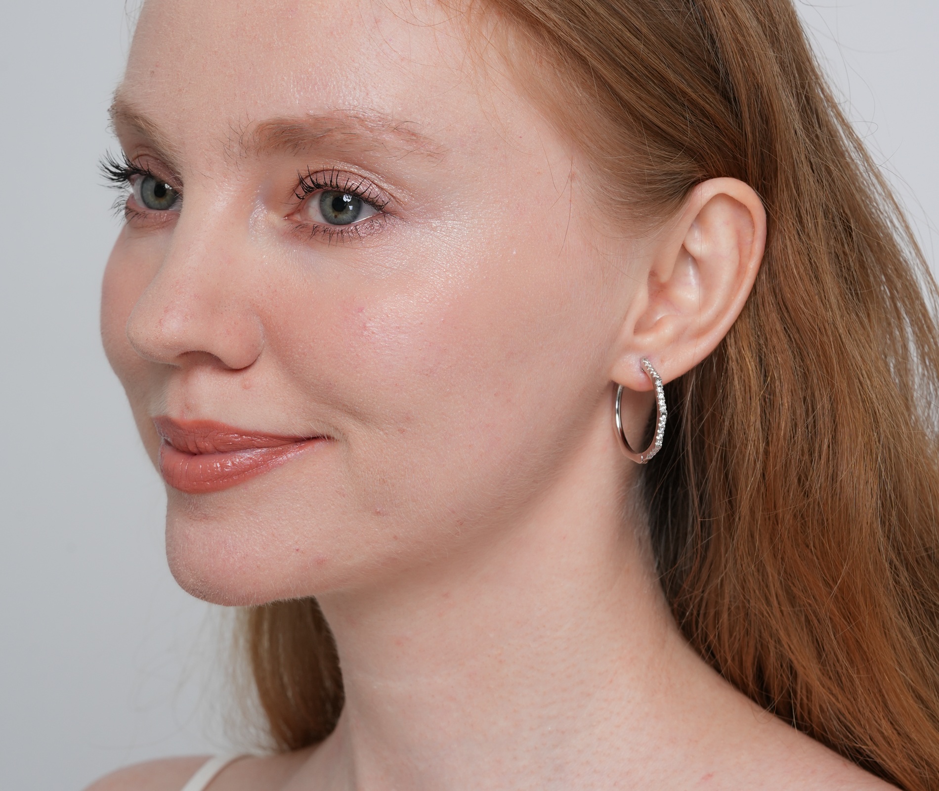 Shining Star Jewelry Fashionable Sterling Silver Zircon Women's Hoop Earrings Shining Star Jewelry Fashionable Sterling Silver Zircon Women's Hoop Earrings