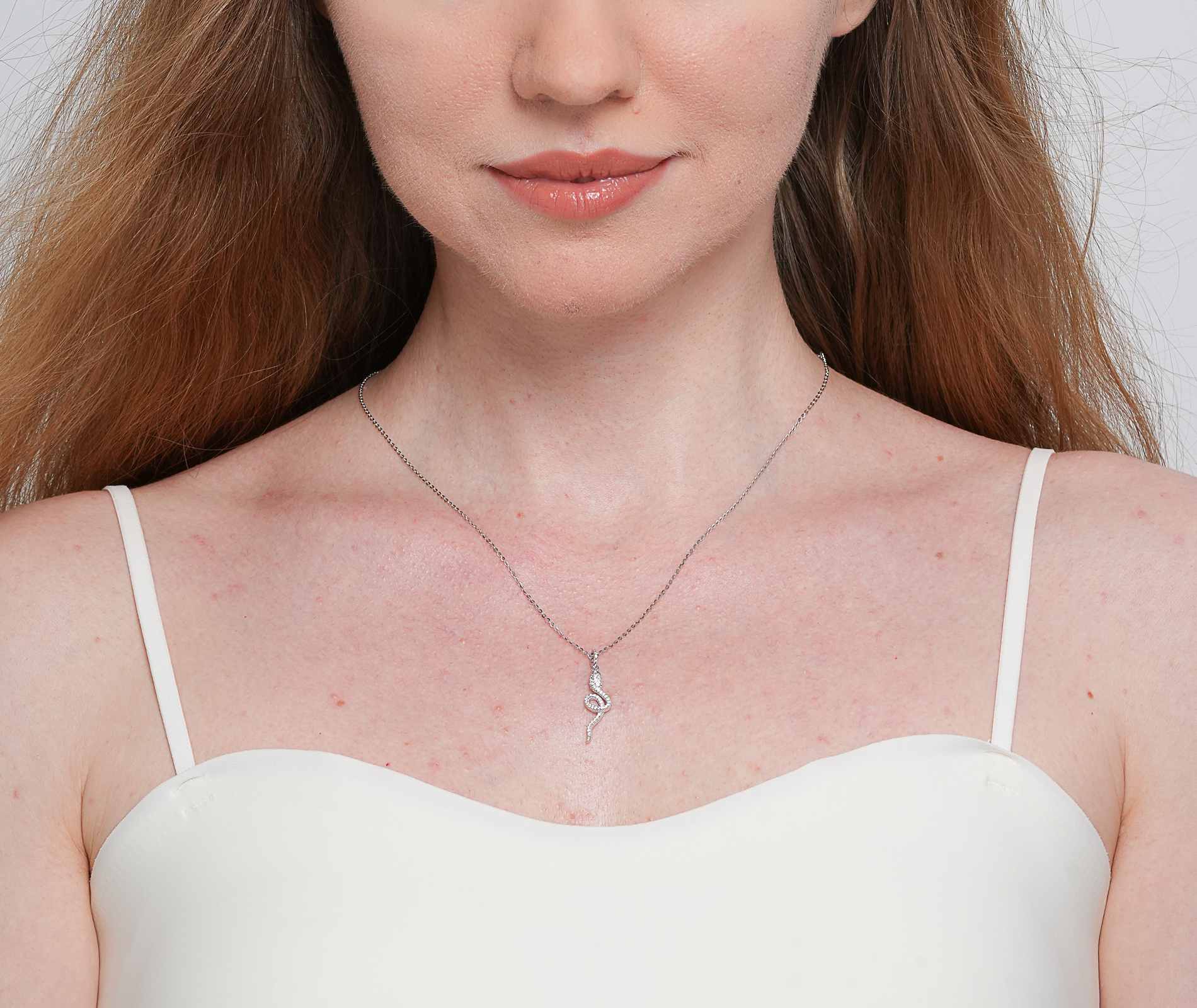 Shining Star Jewelry Iced Out Moissanite 925 Silver Snake Pendant Fine Necklace