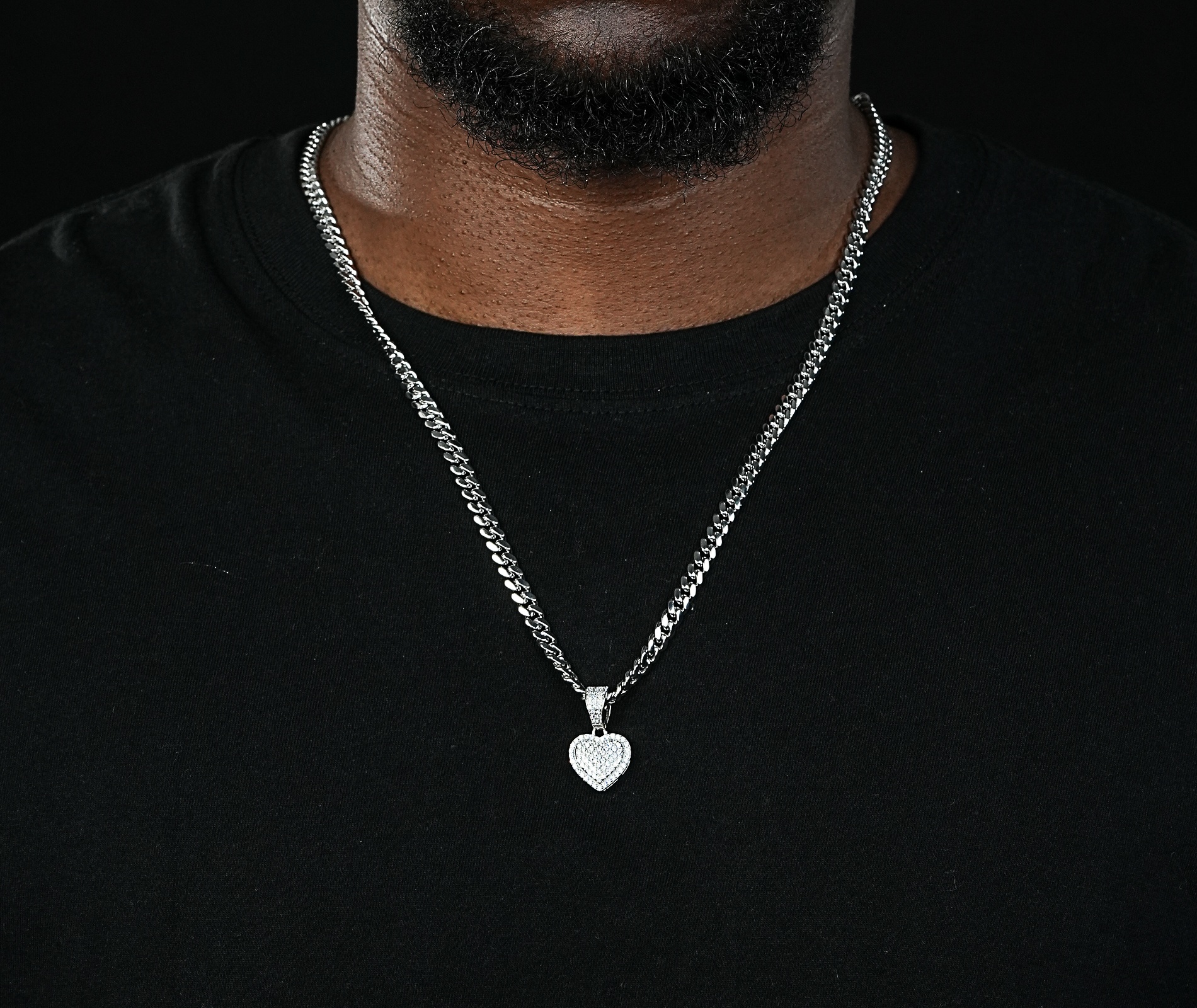 Shining Star Jewelry Simple Cubic Zirconia Sterling Silver Heart Pendant