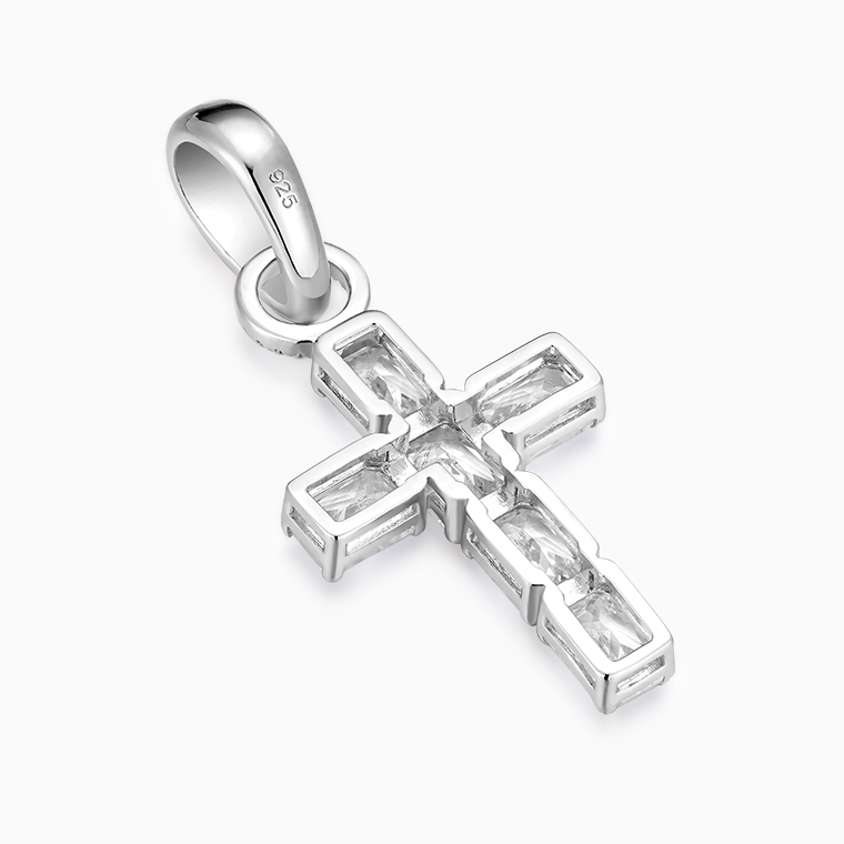 Shining Star Jewelry Manufacturer Men Women Baguette Moissanite Cross Pendant