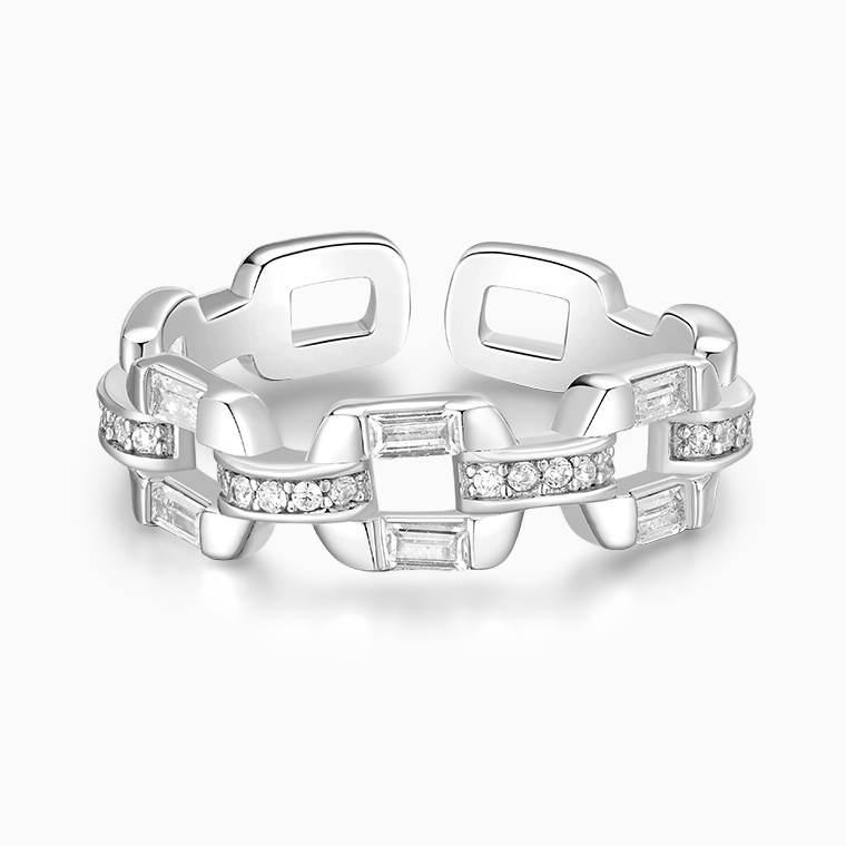 Shining Star Jewelry Hip Hop Street Style Trendy Zircon Women Cuban Open Ring Shining Star Jewelry Hip Hop Street Style Trendy Zircon Women Cuban Open Ring