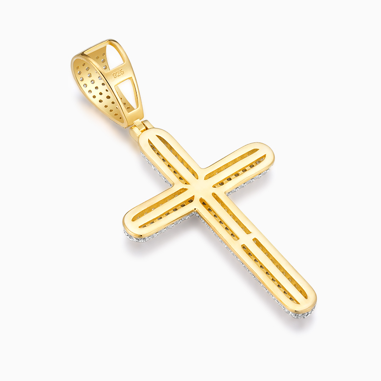 Shining Star Jewelry High Quality Cross Pendant Iced Silver Jewelry Charms