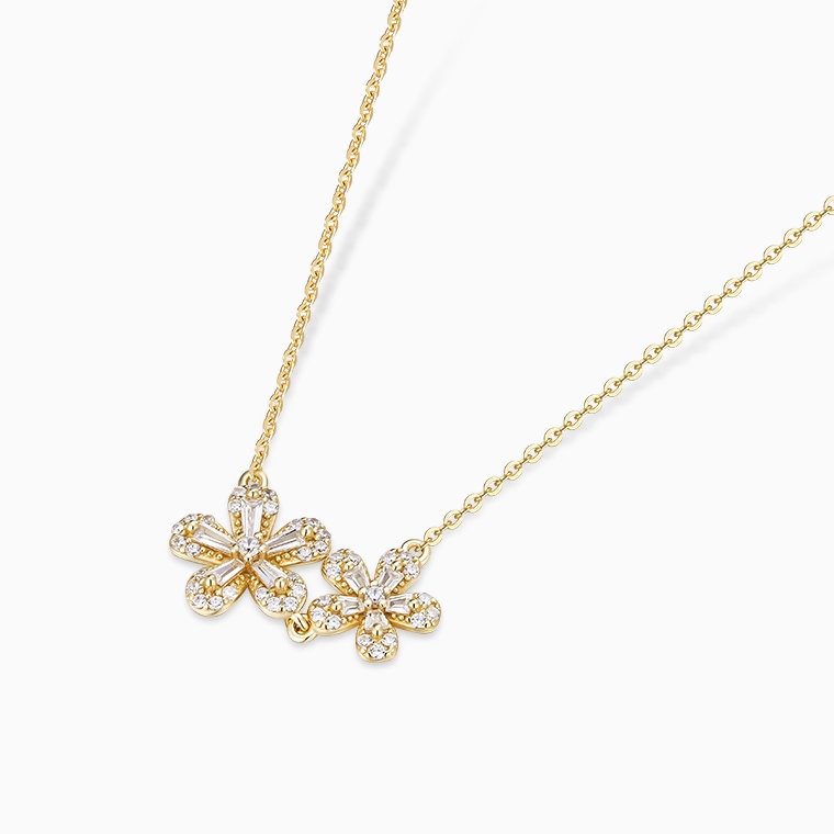 Shining Star Jewelry Women's Adjustable 14K Gold CZ Flower Pendant Fine Necklace Shining Star Jewelry Women's Adjustable 14K Gold CZ Flower Pendant Fine Necklace