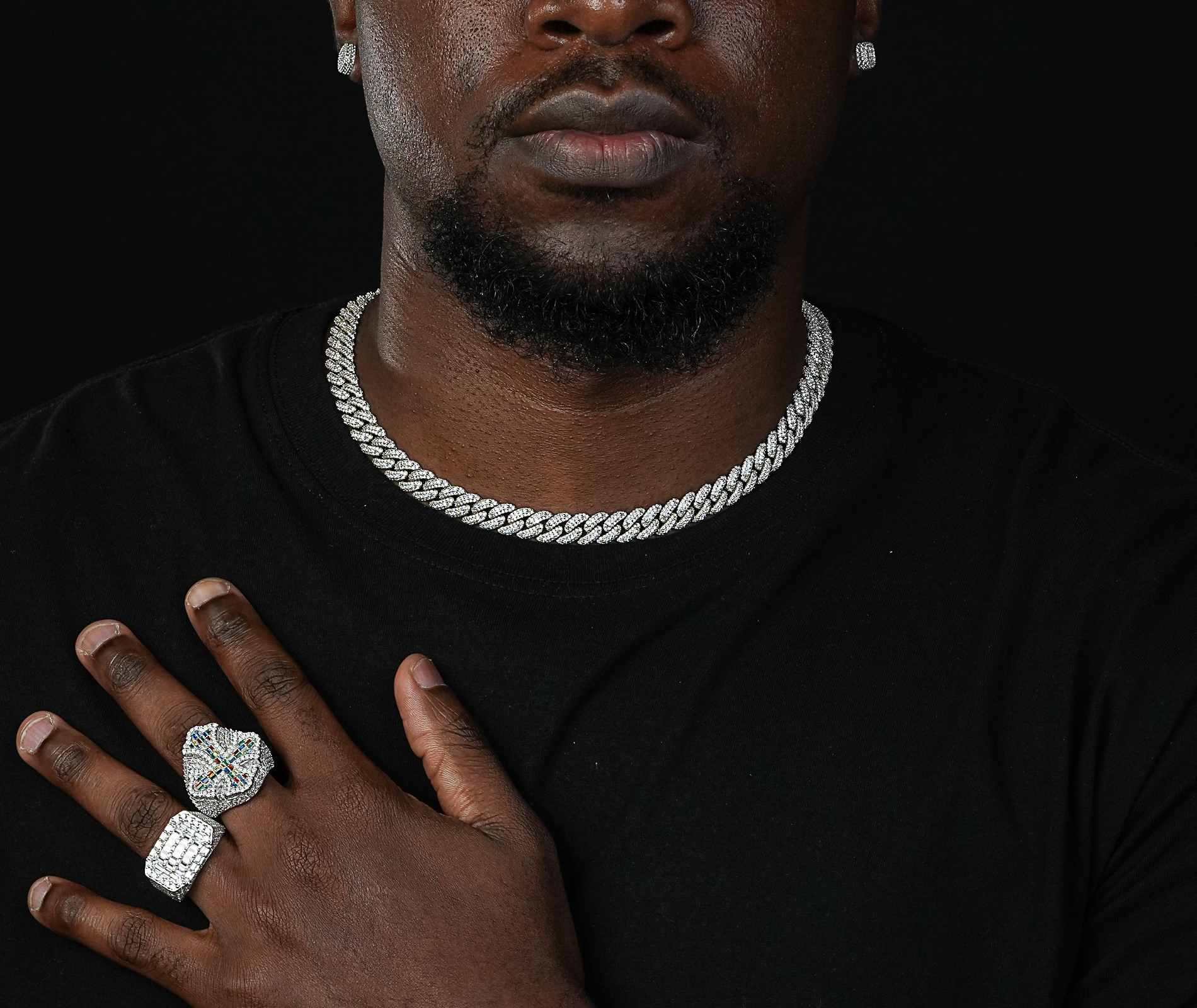 Shining Star Jewelry 14mm Sterling Silver Iced Out VVS Moissanite Cuban Necklace