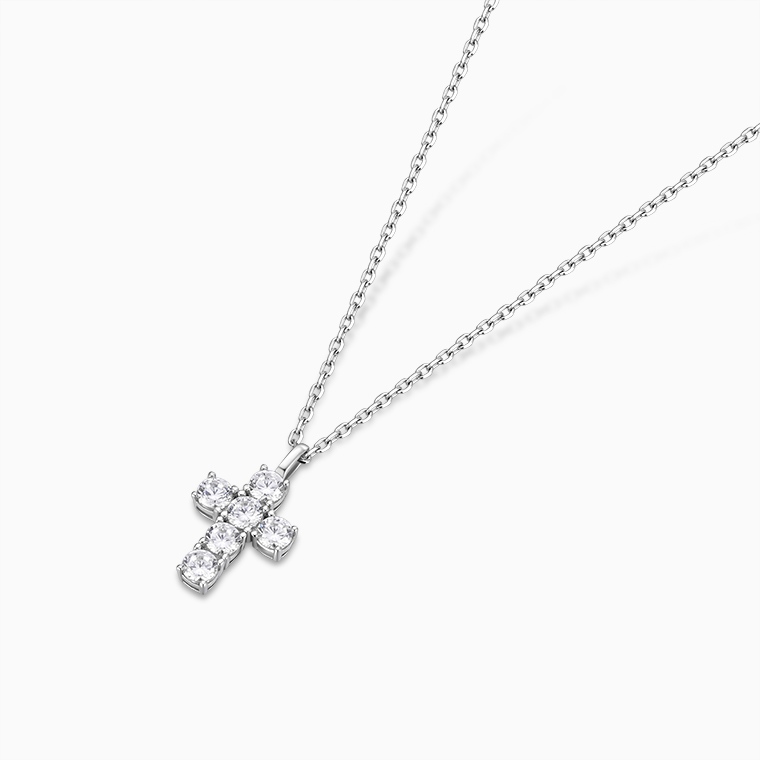 Shining Star Jewelry Adjustable VVS Moissanite Cross Pendant Fine Necklace Women