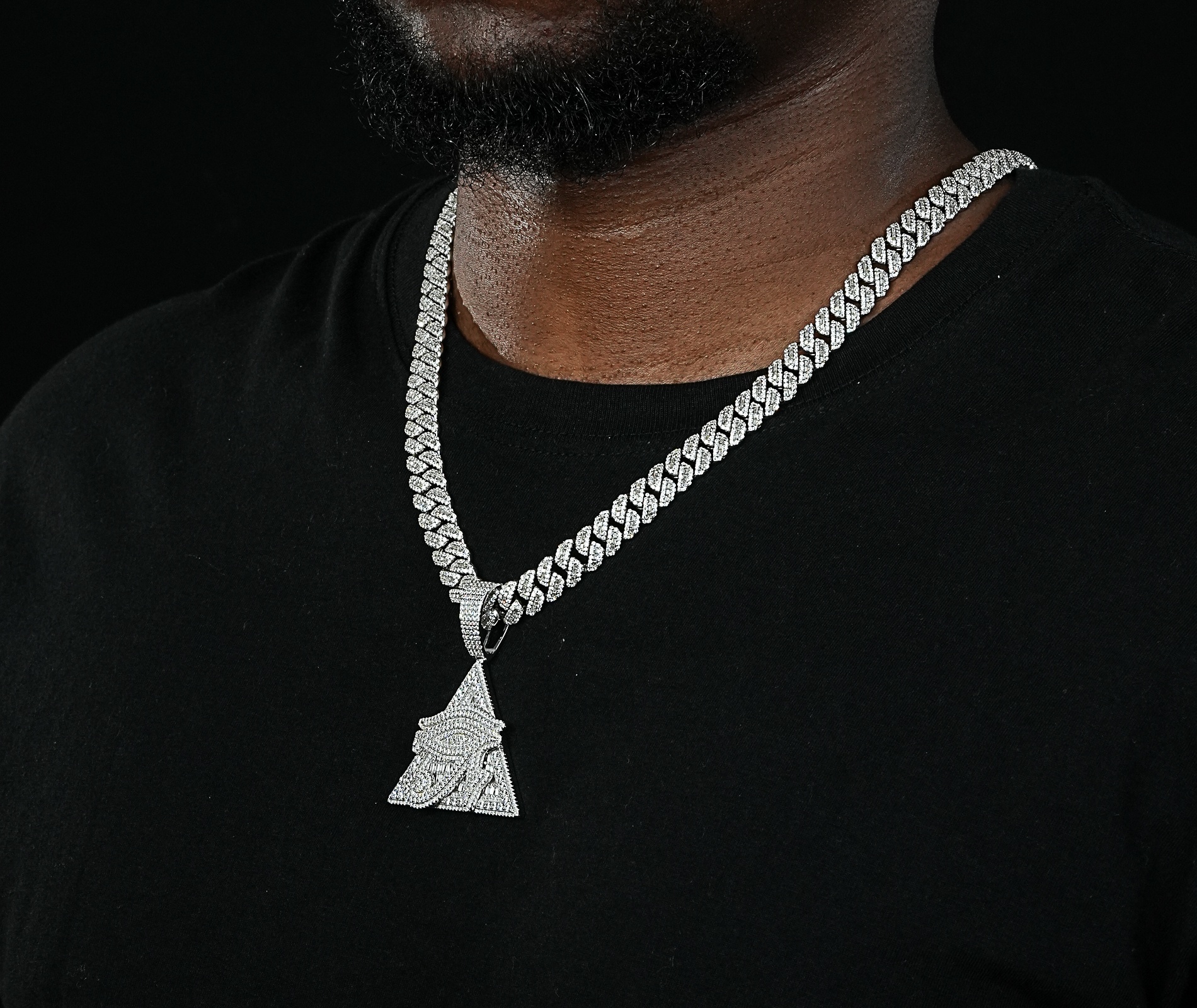 Shining Star Jewelry Iced Out Horus Illuminati Eye Pendant Men Jewelry