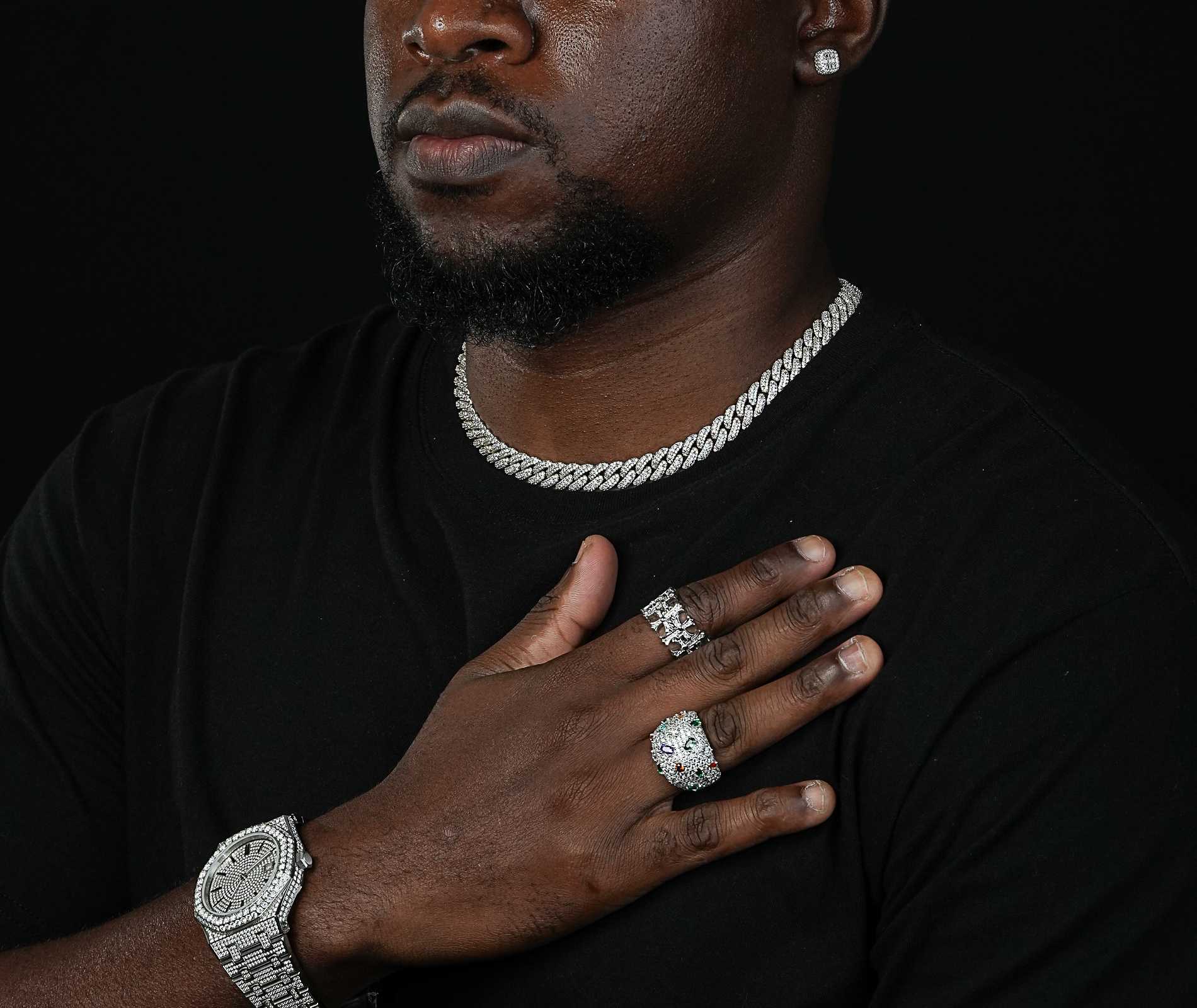 Shining Star Jewelry 14mm Sterling Silver Iced Out VVS Moissanite Cuban Necklace