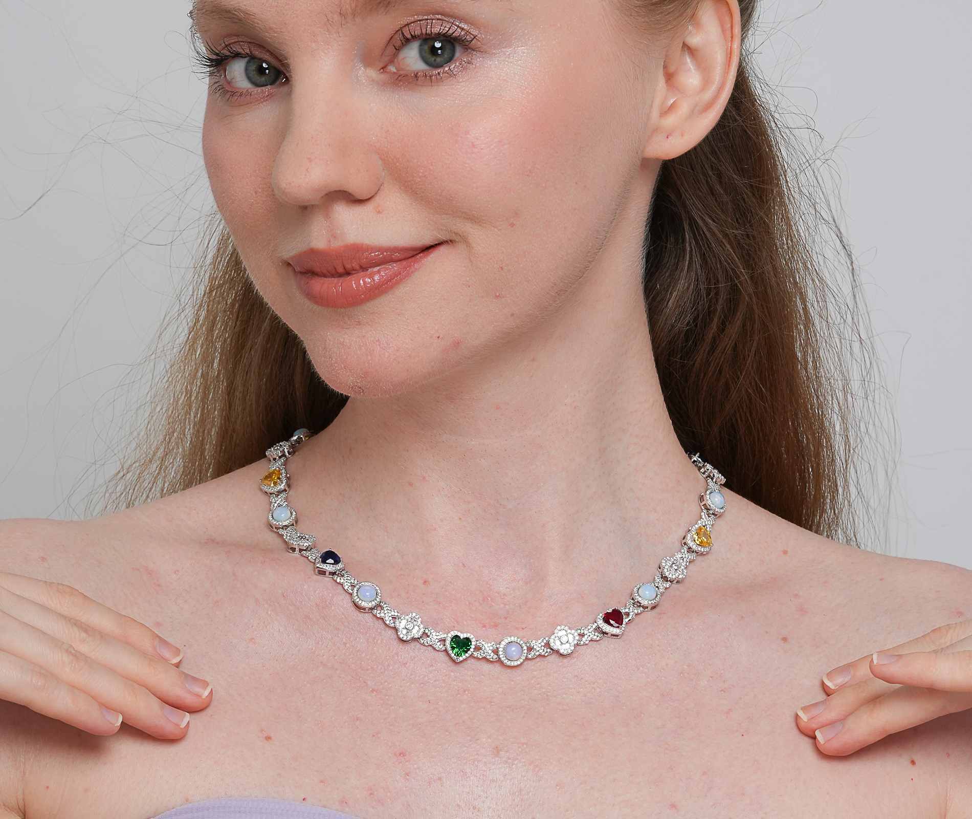 Shining Star Jewelry Fashion Women Jewelry Cz Tennis Chain Choker Necklace