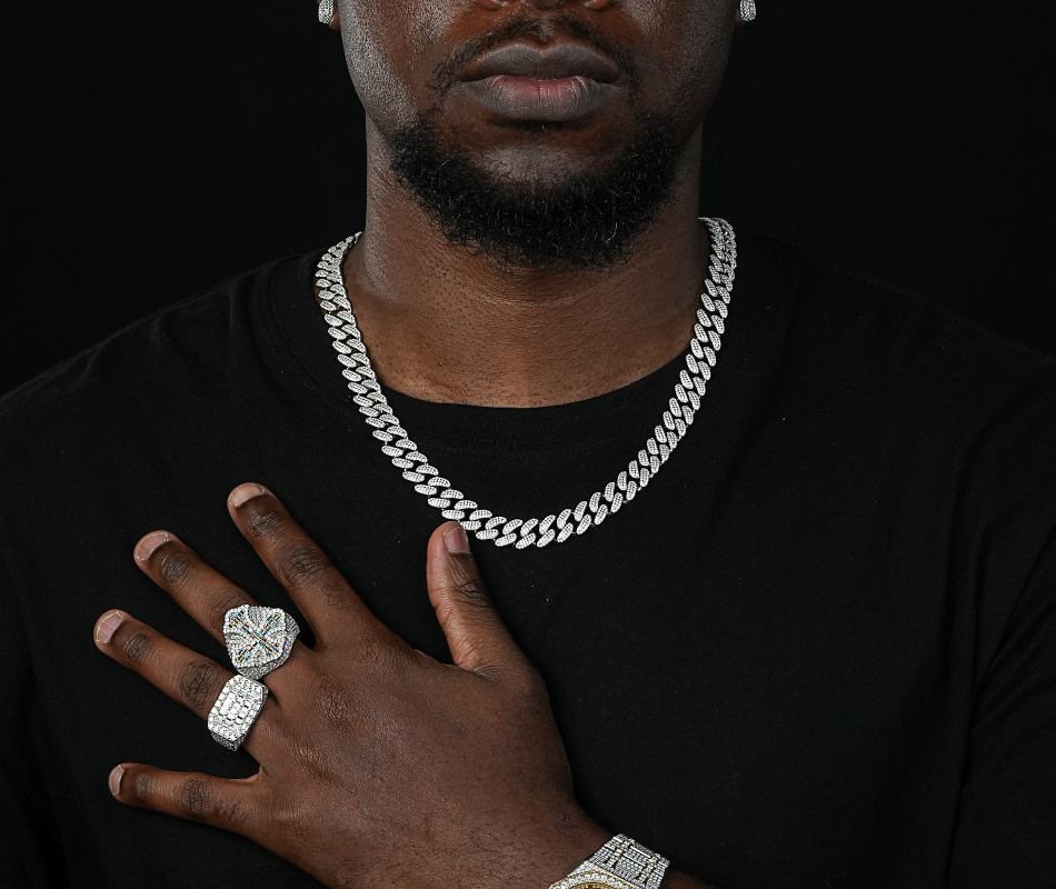 Shining Star Jewelry Wholesale White Gold Moissanite Thin 11mm Miami Cuban Chain