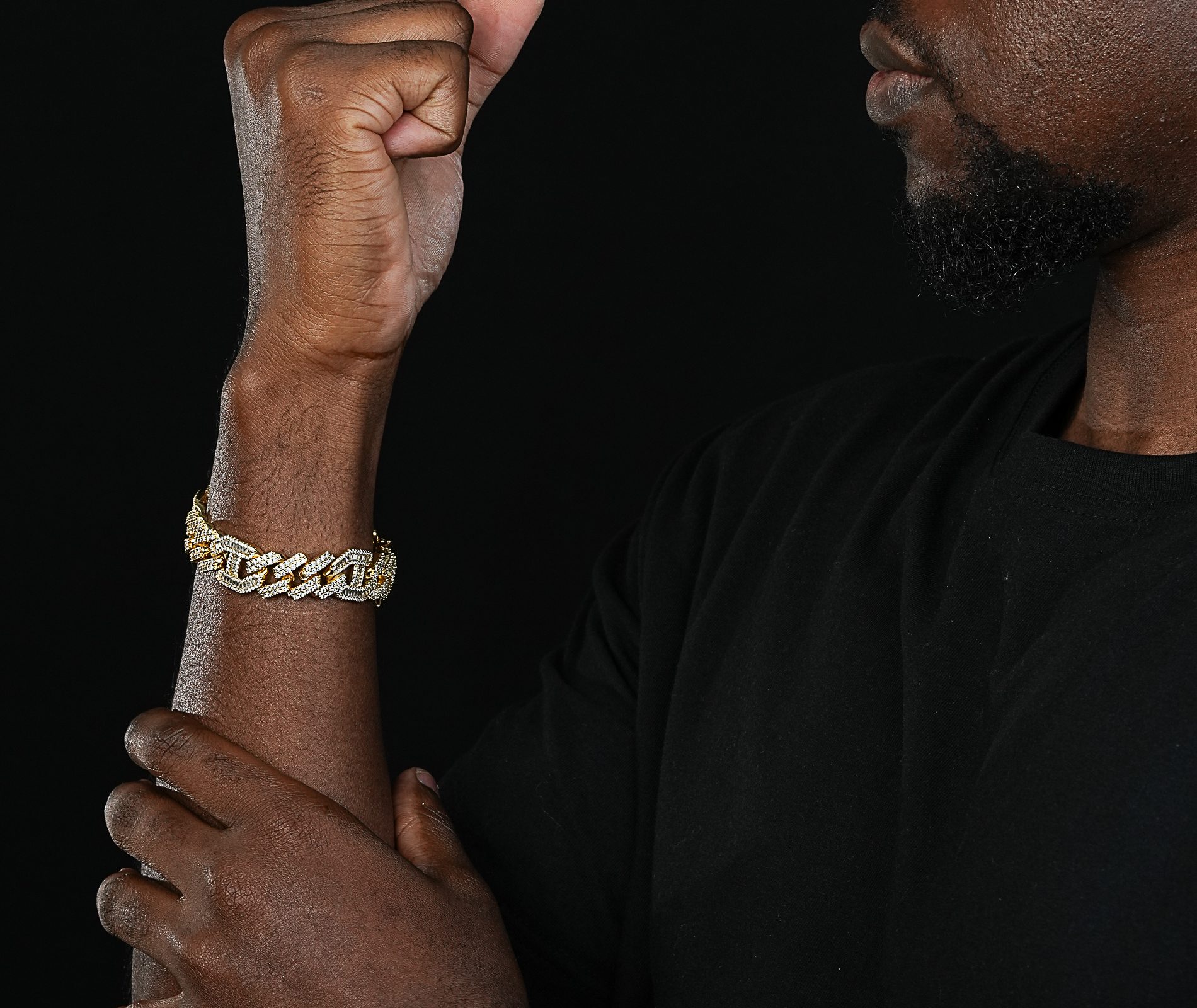 Shining Star Jewelry New Design Mens Trending Zircon Baguette Cut Cuban Bracelet