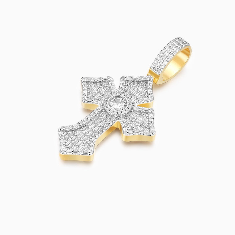 Shining Star Jewelry High Quality Baguette VVS Moissanite Hip Hop Cross Pendant