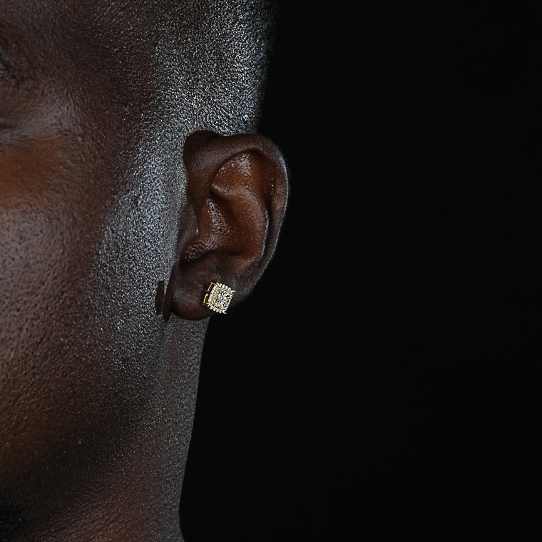 Shining Star Jewelry 14K Gold Plated Princess Cut Diamond Square Stud Earrings Shining Star Jewelry 14K Gold Plated Princess Cut Diamond Square Stud Earrings