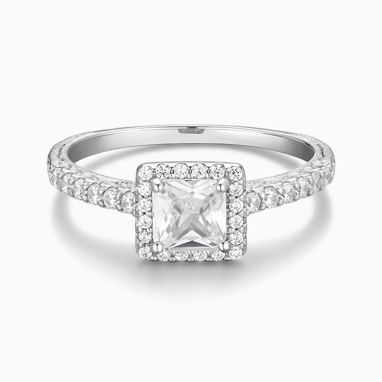 Moissanite sterling silver women's ring | Moissanite hip hop jewelry manufacturer