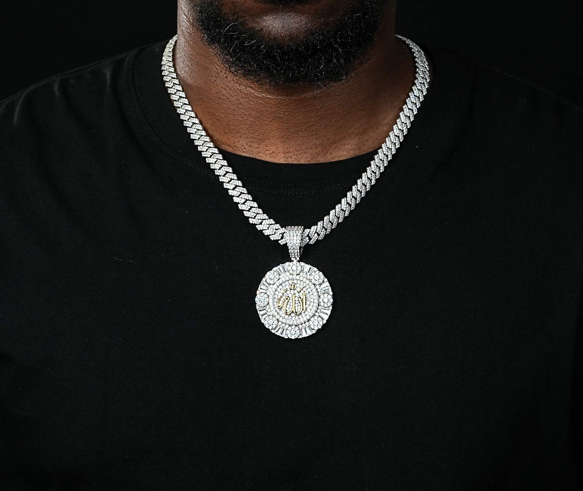 Shining Star Jewelry Wholesale Moissanite Men Boy Jewelry Islamic Allah Pendant