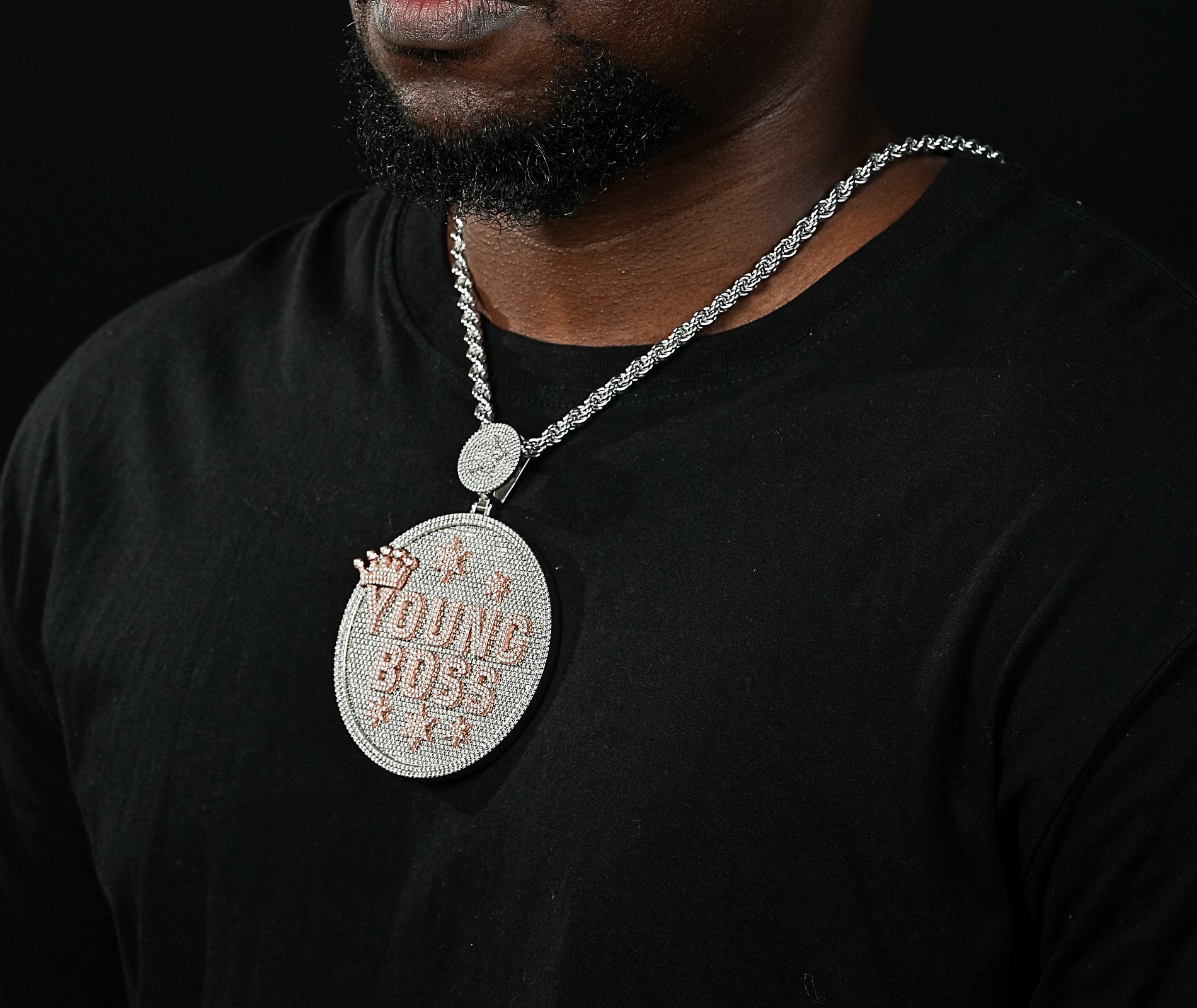 Shining Star Jewelry New Custom Personalized Iced Out Two Tone Letter Pendant