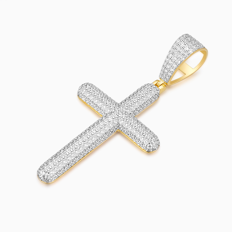 Shining Star Jewelry High Quality Cross Pendant Iced Silver Jewelry Charms