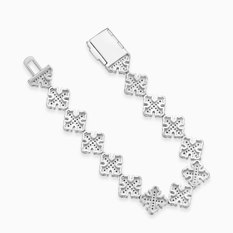 Shining Star Jewelry Hip Hop Fashionable Moissanite Hollow Gothic Cross Bracelet