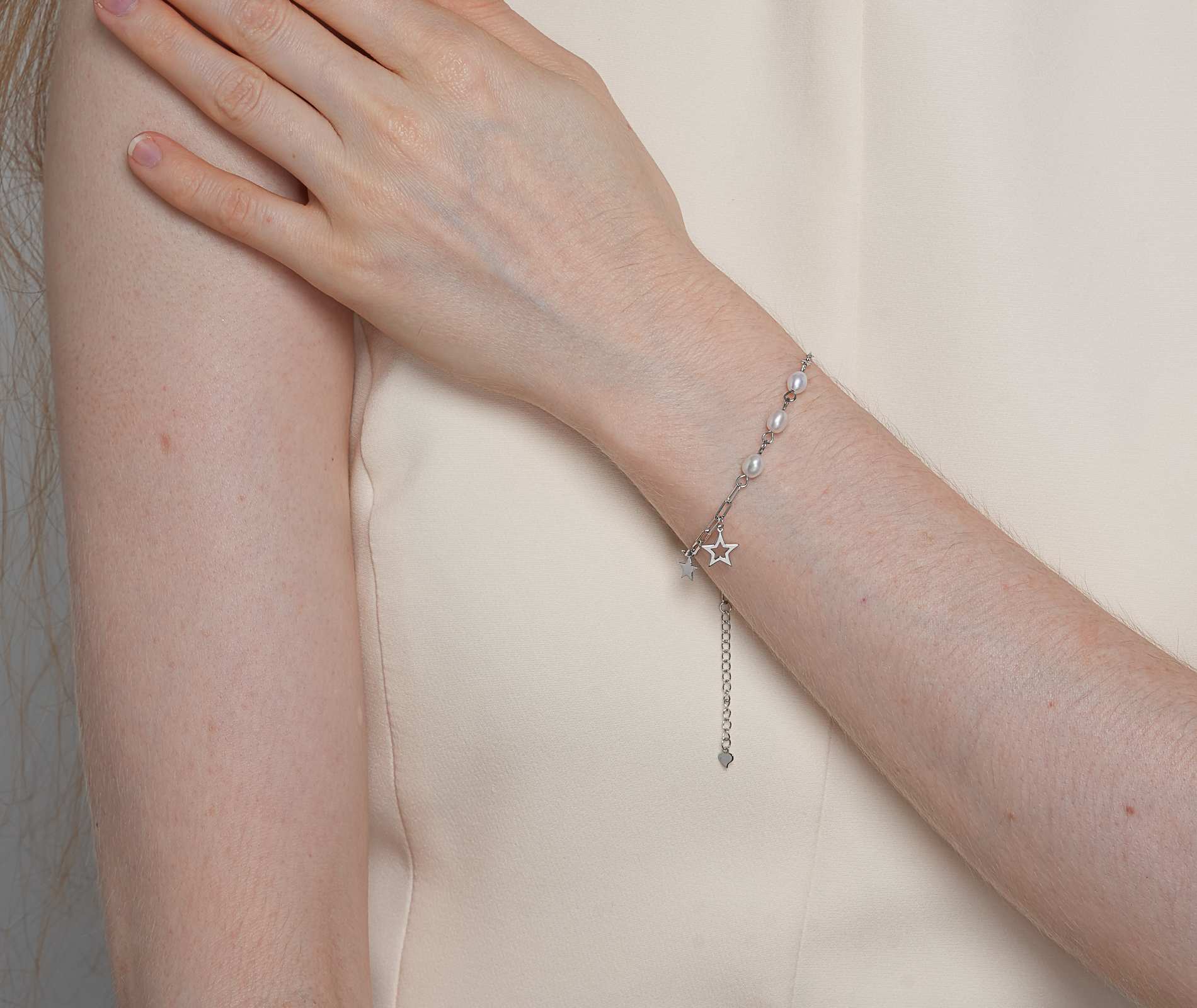 Shining Star Jewelry Women's Adjustable 925 Silver Smooth Star Fine Bracelet