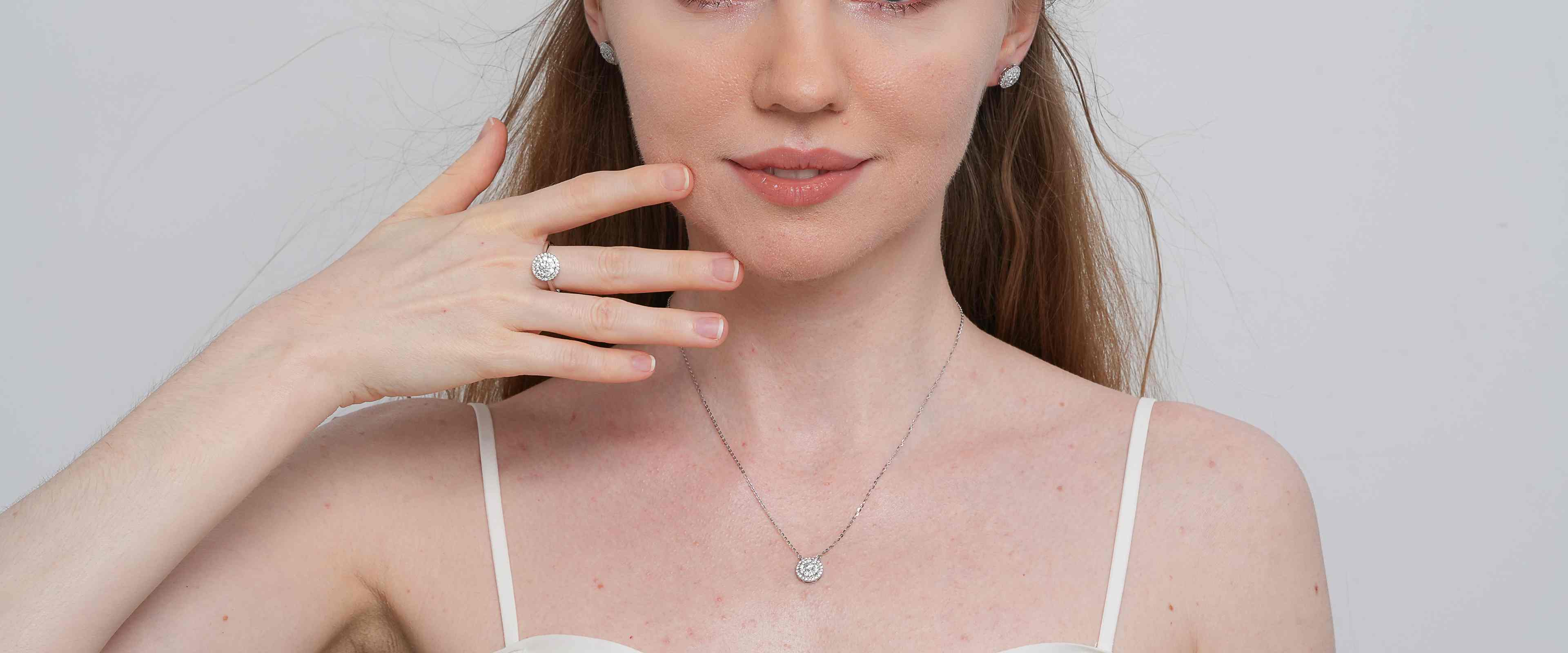 Shining Star Jewelry 925 Sterling Silver Necklace Earrings Ring Jewelry Set