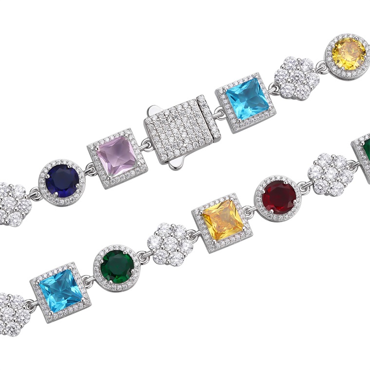 Shining Star Jewelry Chunky Zircon Color Tennis Chain Necklace For Women